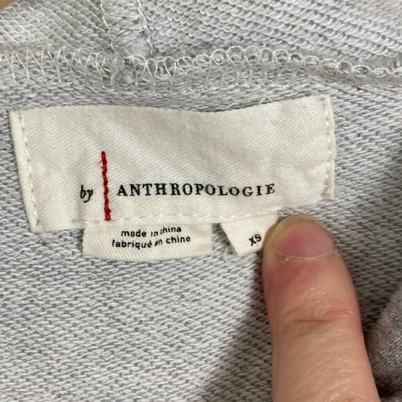 Anthropologie Knit Bohemian Sleeves‎ Demeter Stitch Sleeve Hoodie Grey Size XS - Picture 7 of 12